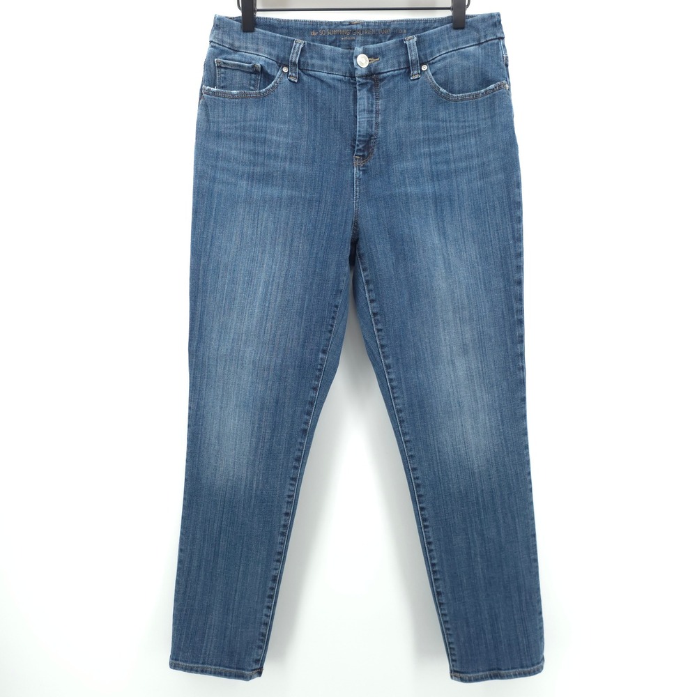 Chico's Womens Jeans So Slimming Girlfriend Ankle 1.5 (US 10) Blue Stretch Denim